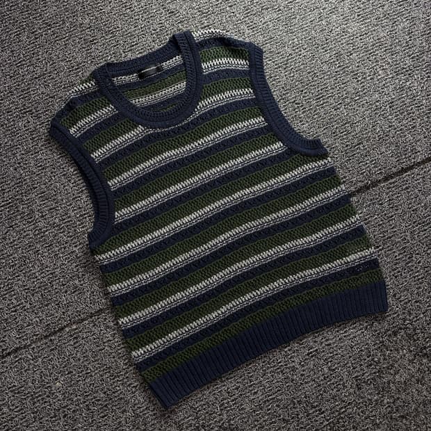 커스텀멜로우 에스닉 패턴 니트 베스트 2681