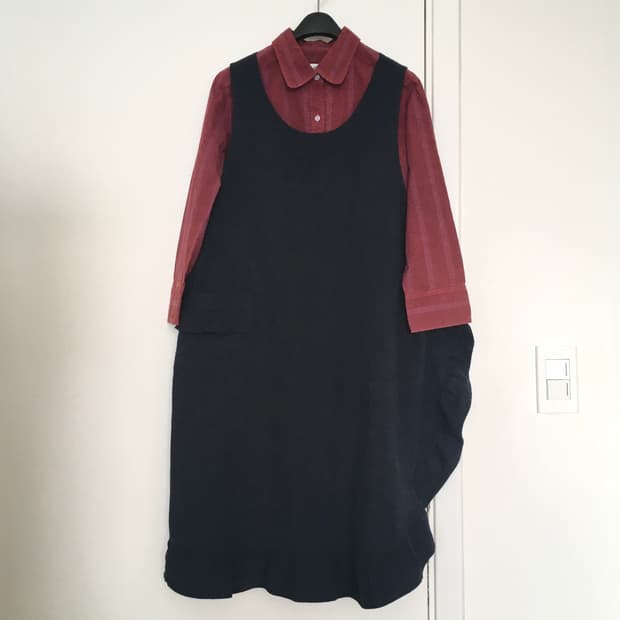 ruffle detail apron dress