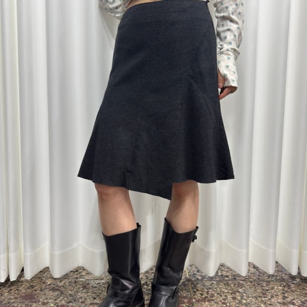wool midi skirt