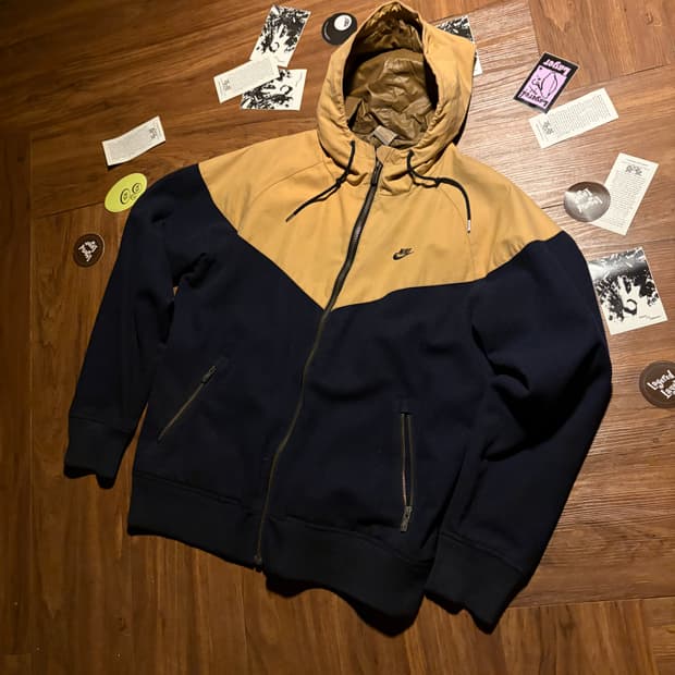 nike wool cotton sports anorak jacket