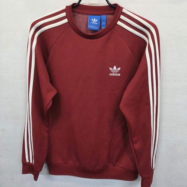 아디다스 슈퍼스타 삼선 크루 맨투맨 L 버건디 