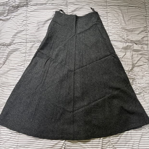 빈티지 a라인 롱스커트 그레이 진그레이 챠콜