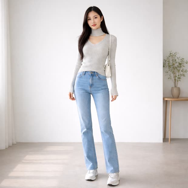 메종마레 골지 트임 초커 터틀넥 니트