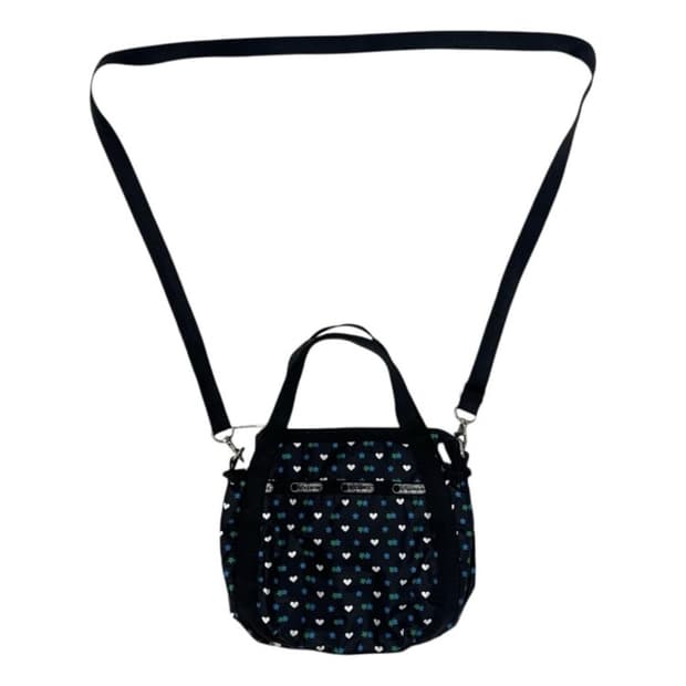 레스포삭 빈티지 모리걸 별 스타 하트 러브 패턴 크로스백 가방 네이비