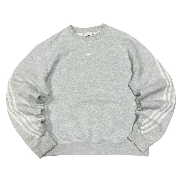 ✨ (바배) 아디다스 센터로고 멜란지 그레이 맨투맨 