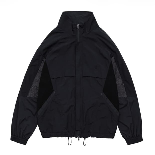 폴리테루 트랙 점퍼 페이즐리 패치드 블랙