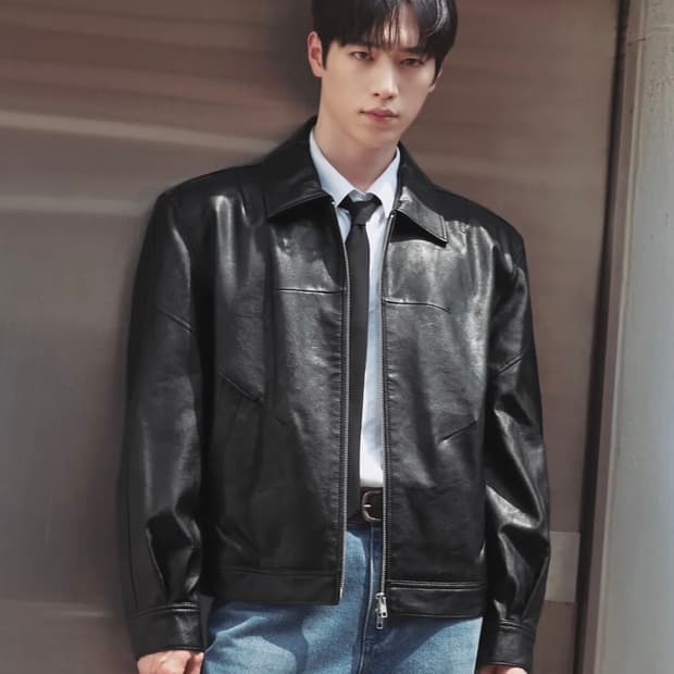 드로우핏 인시전 레더 블루종 자켓 [BLACK]