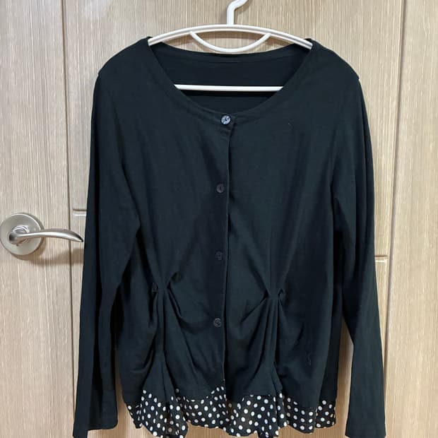 블랙 도트 가디건