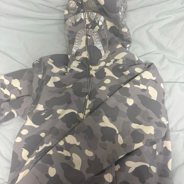 베이프 그레이 시티카모 후드집업 XL