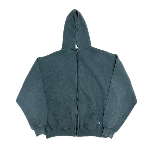 90년대 러셀 에슬레틱 후드집업 페이디드 틸 그린 