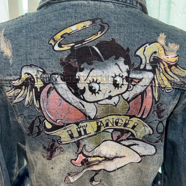 Betty boop crop denim jacket