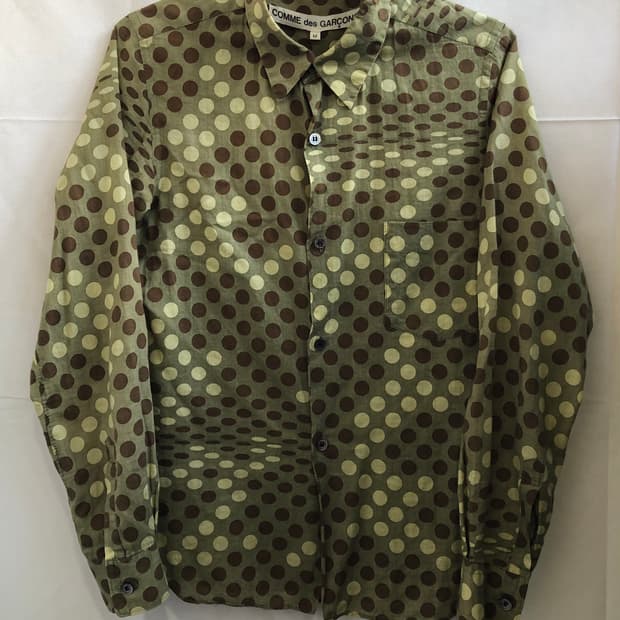 꼼데가르송 도트 셔츠