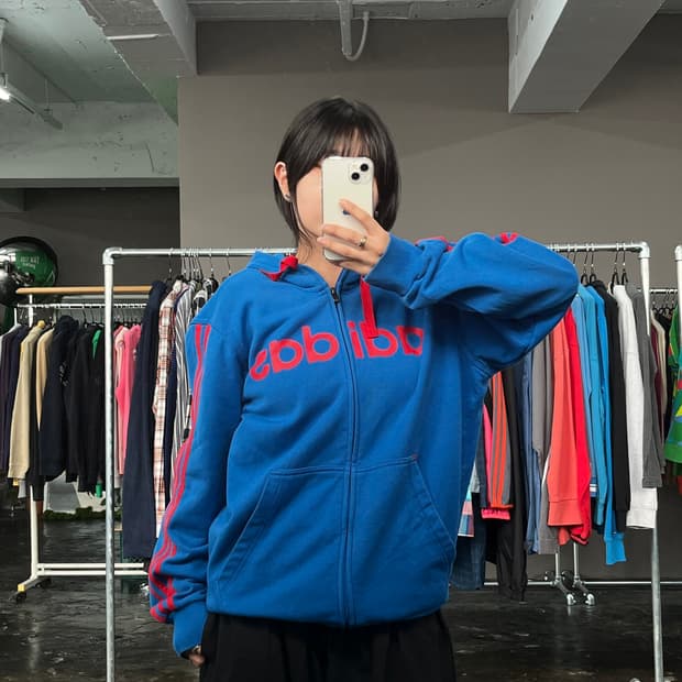 adidas 빅로고 후드집업
