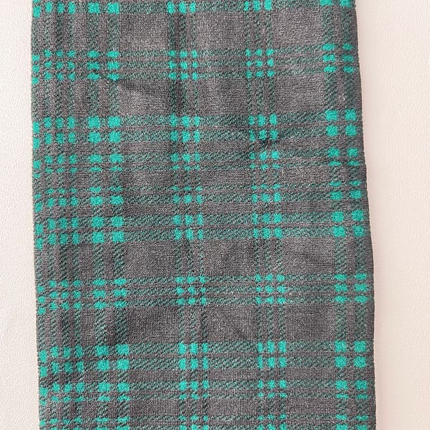 블랙그린 체크 110D 팬티스타킹