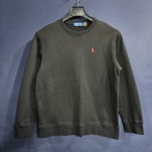 폴로 랄프로렌 블랙 남성 100 기모 맨투맨 