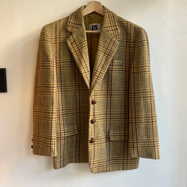 80’s Issey Miyake wool check jacket 