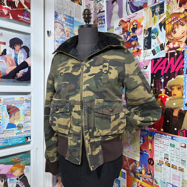 알파인더스트리 걸즈 투지퍼 카모 누빔 패디드 점퍼