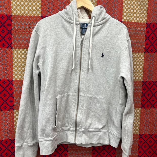 빈티지 폴로 후드집업 그레이  L