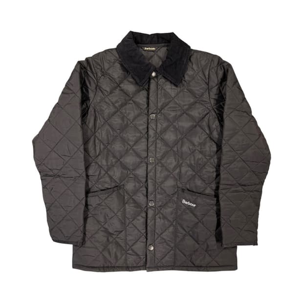 W-S) 바버 블랙 퀼팅 자켓 코듀로이 카라 OJ-033