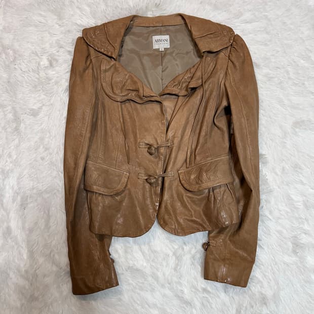 Armani Collezioni fringe lambskin jacket