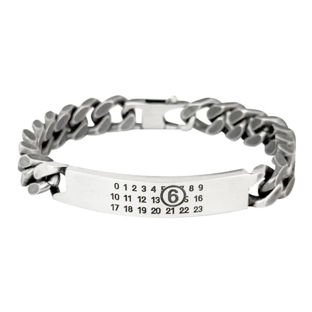 더팩토리 MM6 메종 마르지엘라 인그레이빙 태그 체인 팔찌