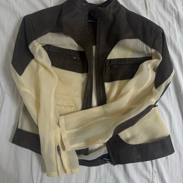 앤더슨벨 25ss 시스루레더자켓