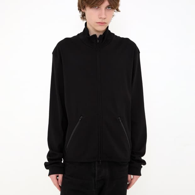 261 Cotton Rib Stand Zip (Black)
