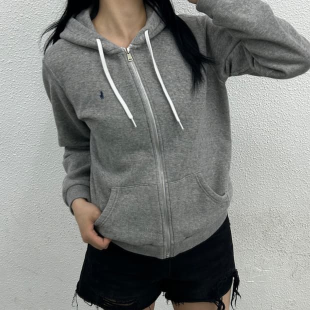 폴로 랄프로렌 네이비포니 그레이 후드집업 S