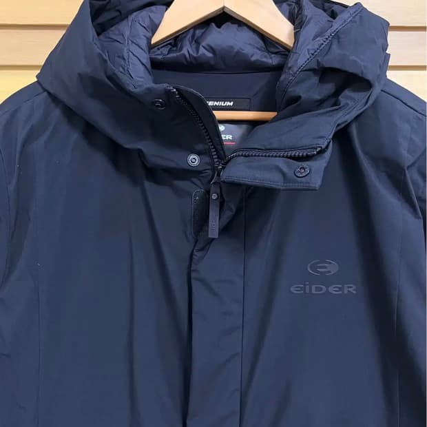 아이더 남성 블랙 구스다운패딩점퍼 후드점퍼 L