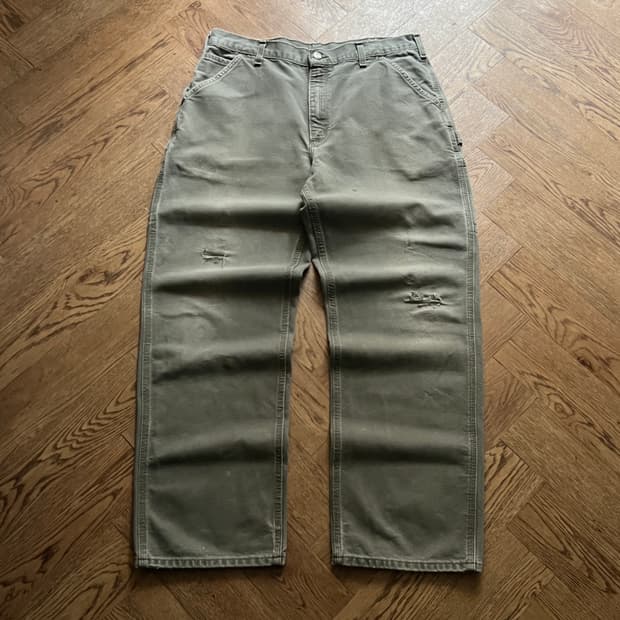 [36]칼하트 USA 빈티지 데미지 모스그린 카펜터 워크 팬츠 M2