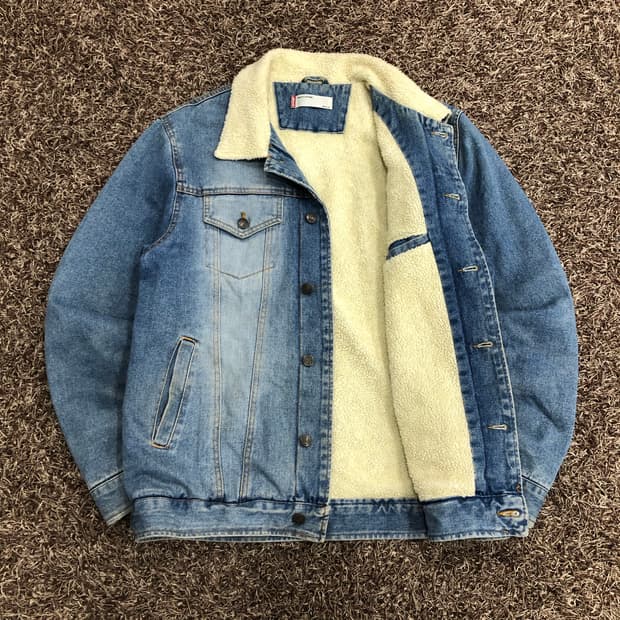 리바이스 양털 셰르파 워시드 데님 자켓