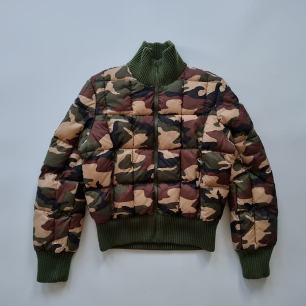 타미힐피거 크롭 카모패딩 