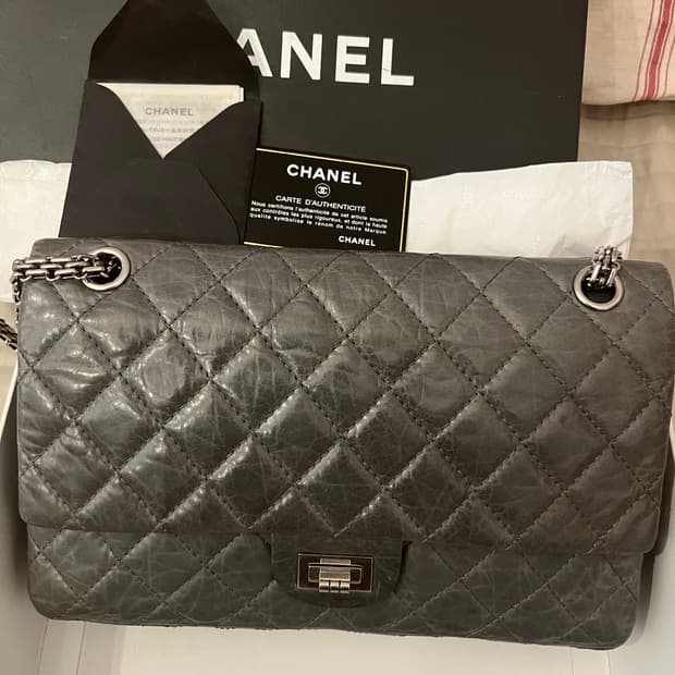 샤넬 2.55 빈티지 미디움 그레이 풀셋 급매