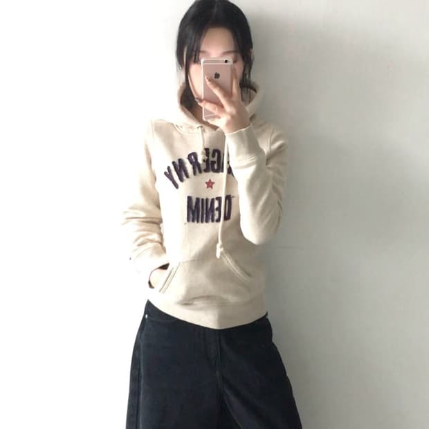 타미힐피거 자수패치 후드티