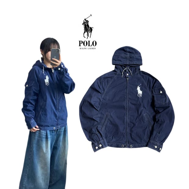 폴로 빅포니 후드 베이포트 집업 자켓
