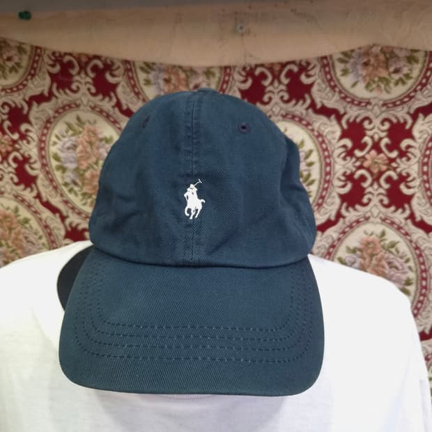 폴로 랄프로렌 90s 00s 네이비 가죽스트랩 볼캡 

