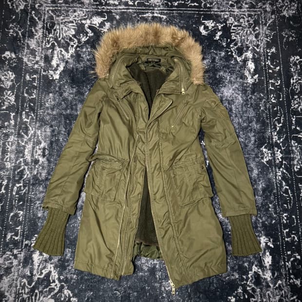 00s Style Khaki Long Jacket