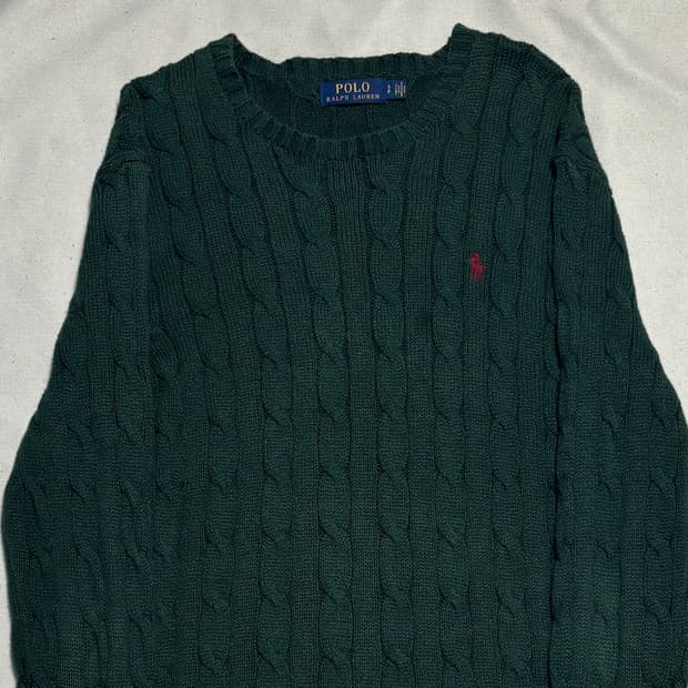 S 폴로랄프로렌 그린 케이블 니트