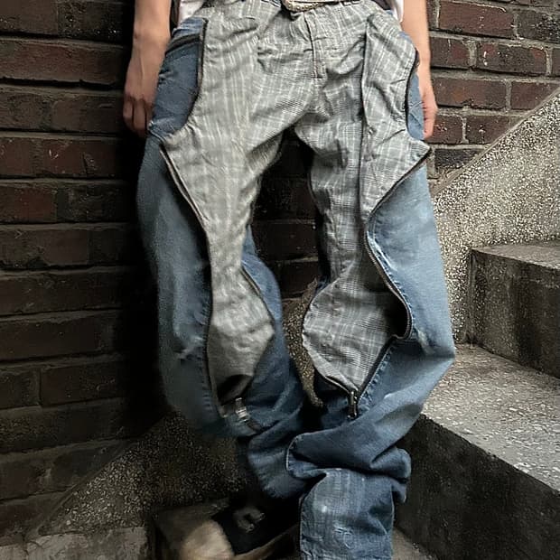 *rare* 2000s Ppfm 기믹 트랜스폼 데님팬츠