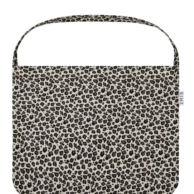 이미스 레오파드 코듀로이 에코백 (화이트)