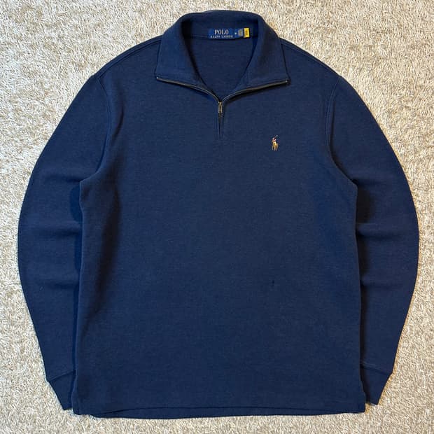 폴로 랄프로렌 신형 QR 멀티포니 하프 반집업 니트 네이비
