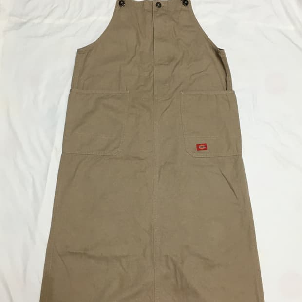 디키즈 Dickies 베이지 멜빵 치마