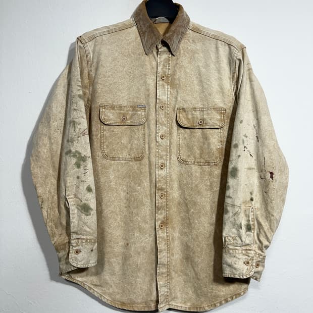 90s 칼하트 빈티지워싱 캔버스 셔츠