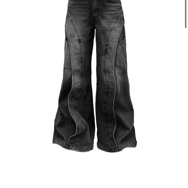 IFEELLUCK Wide flare placket pants black