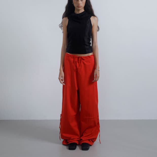 wettag 웻태그 check pocket side string pant