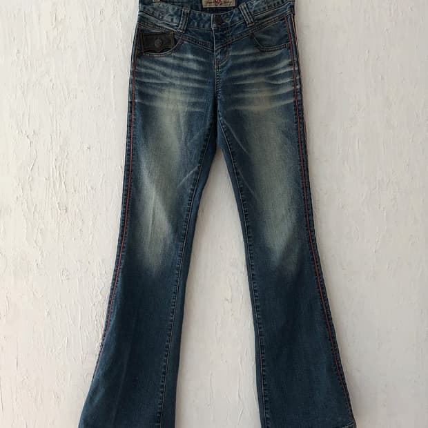 vintage side tape bootcut denim