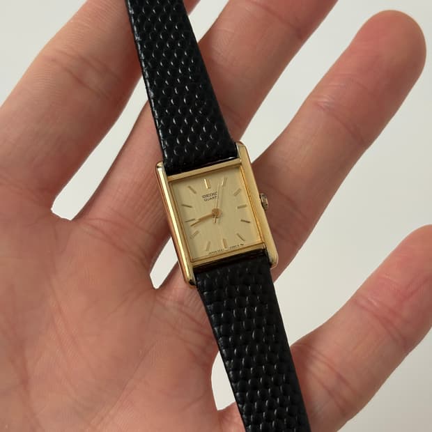 세이코 1980년대 빈티지 시계 골드 탱크 쿼츠 여성