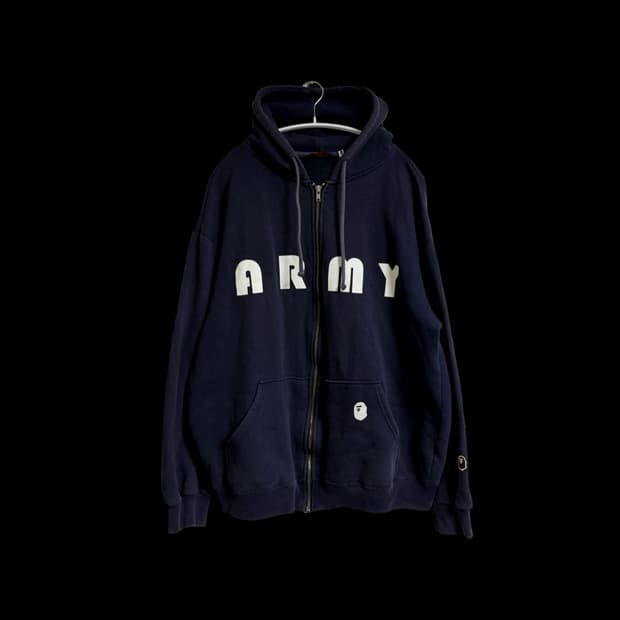베이프 00s army 후드 집업
