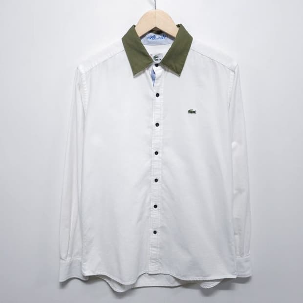 100 LACOSTE 라코스테 긴팔 셔츠 화이트
