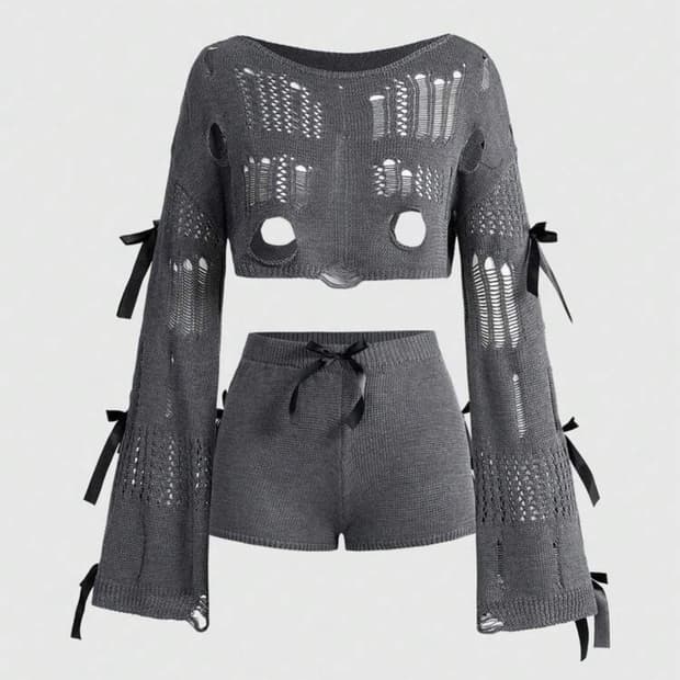 destroyed two-piece suit  노브랜드 투피스 세트 셋업